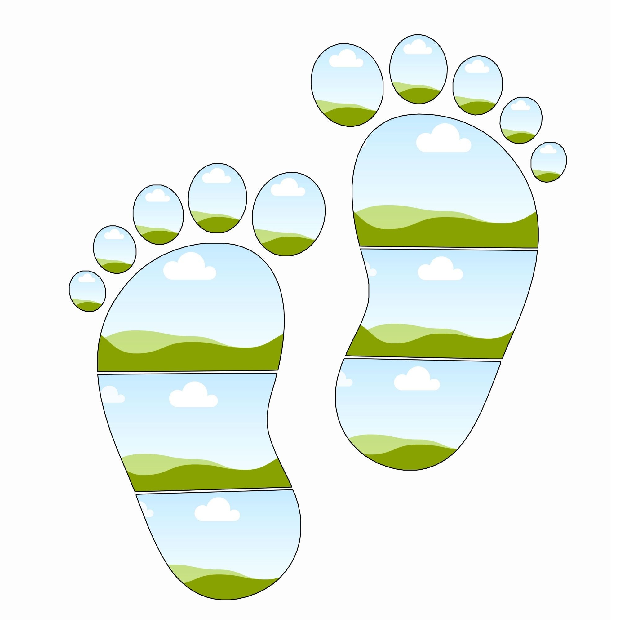 Drag-and-Drop Newborn Footprint Collage: 6-Pack Christmas Canva Frames