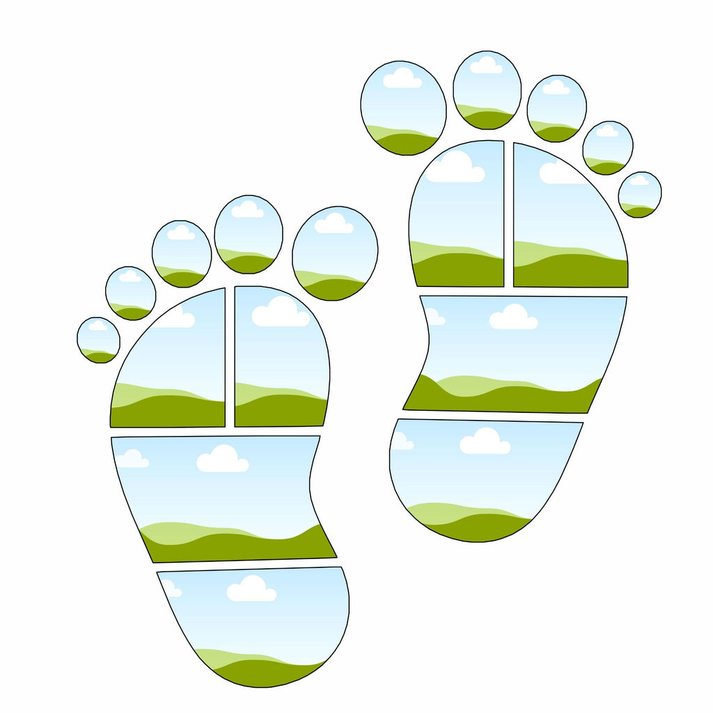 Drag-and-Drop Newborn Footprint Collage: 6-Pack Christmas Canva Frames