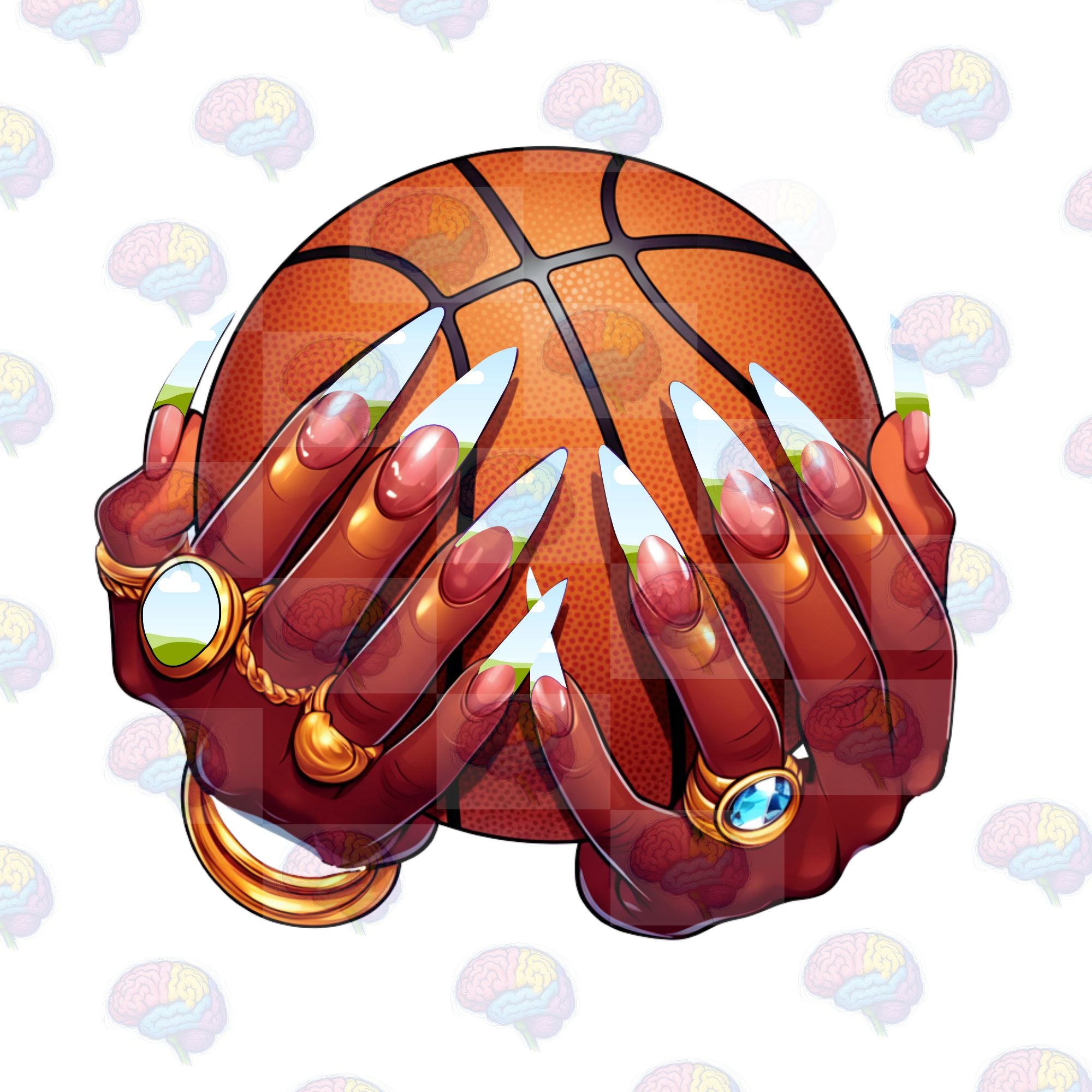 Drag-and-Drop Sports Hands Bundle: Custom Nail & Ring Frames for Canva - Game Day Graphics