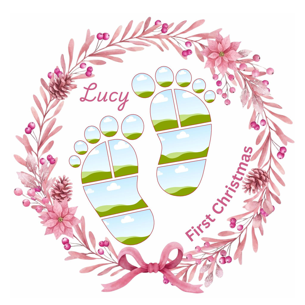 Drag-and-Drop Newborn Footprint Collage: 6-Pack Christmas Canva Frames