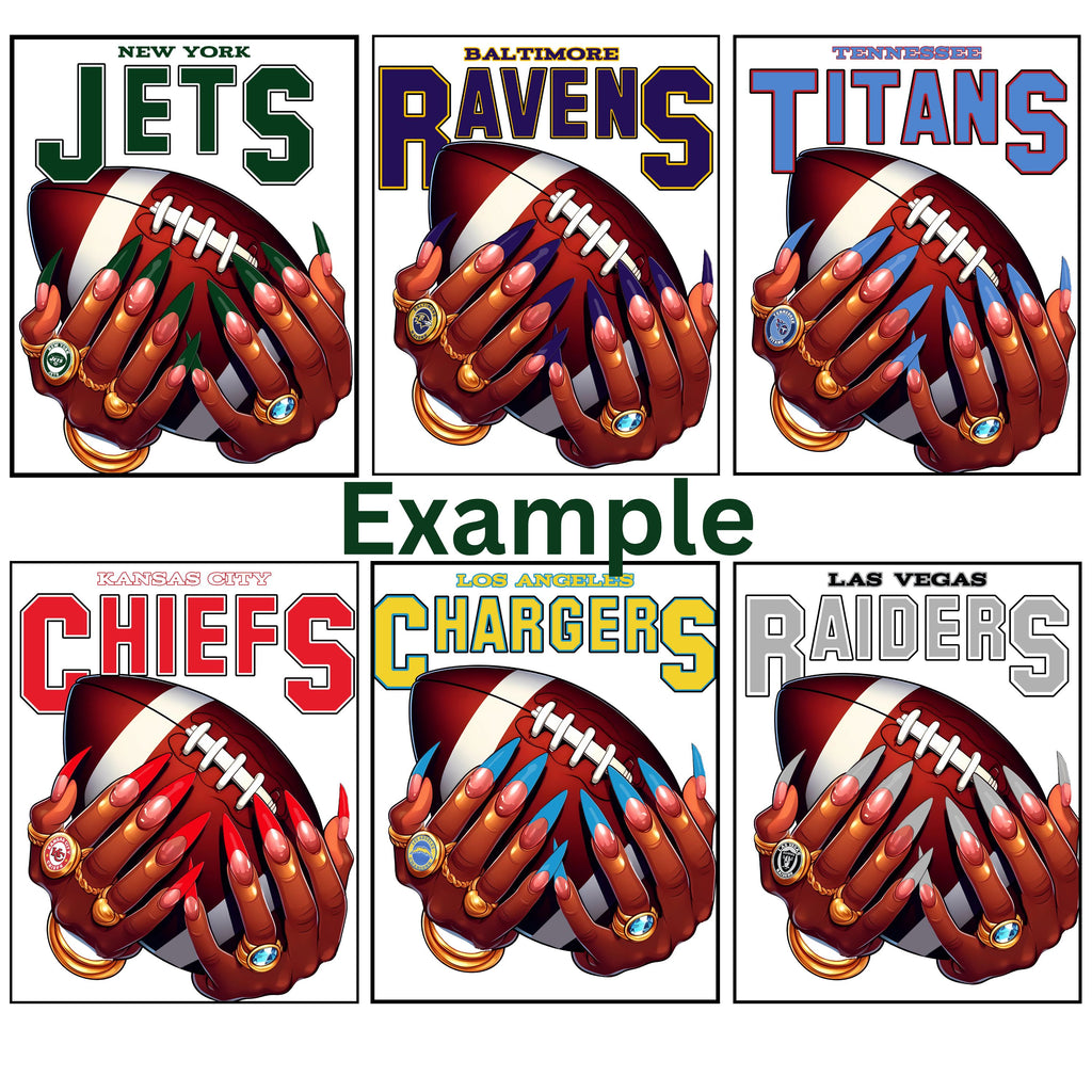 Drag-and-Drop Sports Hands Bundle: Custom Nail & Ring Frames for Canva - Game Day Graphics