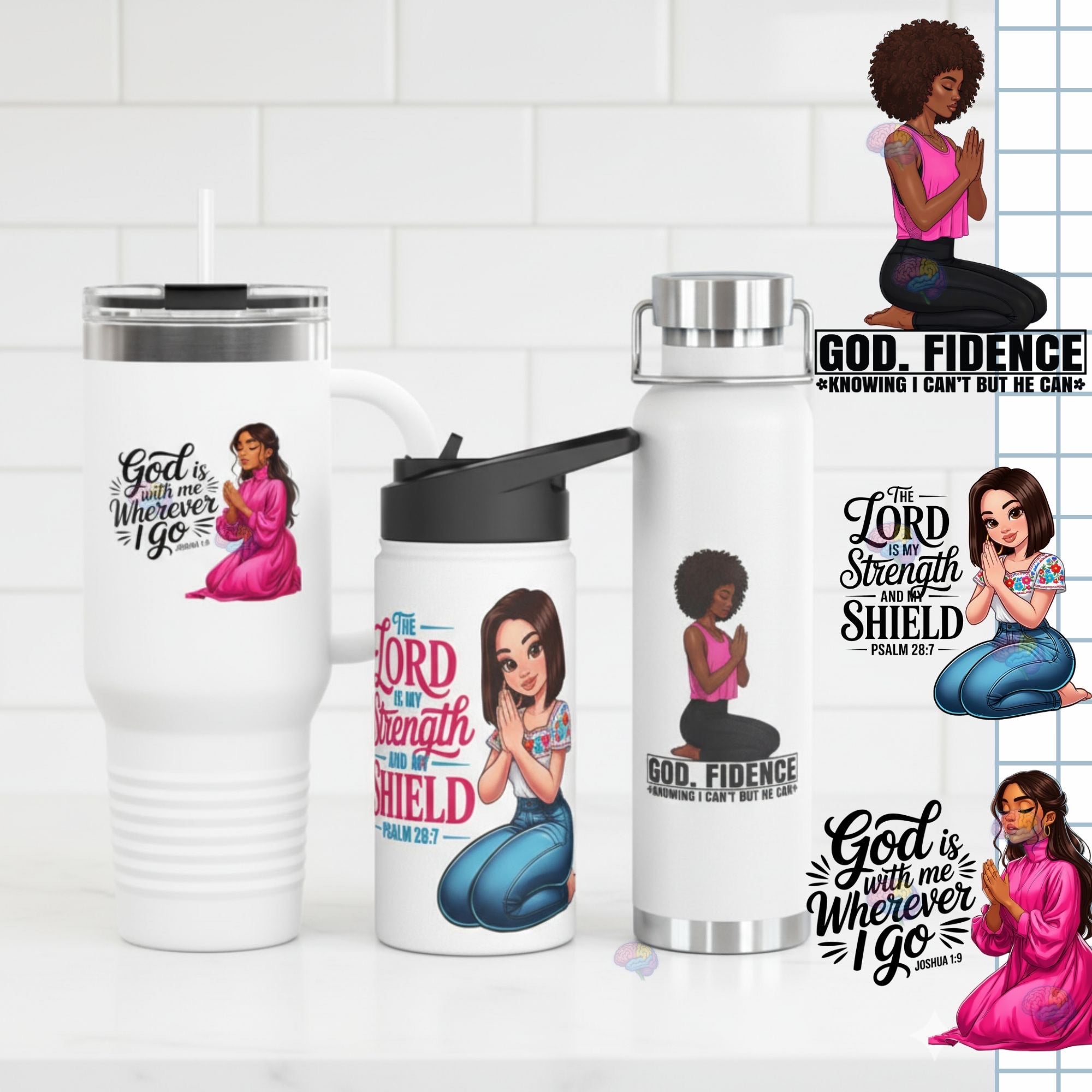 Ultimate Prayer Graphics Kit: 150 Praying Figures & Bible Verse Templates for POD & Journals